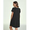 GYS Bamboo Viscose Women’s Nightgowns Classic Short Sleeve V Neck Sleep Dress(Black)