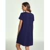 GYS Bamboo Viscose Women’s Nightgowns Classic Short Sleeve V Neck Sleep Dress(Navy)
