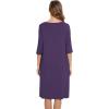 GYS Bamboo Viscose Women’s Nightgowns Half Sleeve Crew Neck Sleep Dress with Pockets(Purple)