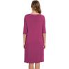 GYS Bamboo Viscose Women’s Nightgowns Half Sleeve Crew Neck Sleep Dress with Pockets(Purplish Red)