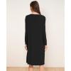 GYS Bamboo Viscose Women’s Nightgowns Long Sleeve Lace V Neck Night Shirts for Sleeping(Black)