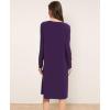 GYS Bamboo Viscose Women’s Nightgowns Long Sleeve Lace V Neck Night Shirts for Sleeping(Deep Purple)