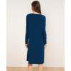 GYS Bamboo Viscose Women’s Nightgowns Long Sleeve Lace V Neck Night Shirts for Sleeping(Ink Blue)