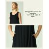 GYS Bamboo Viscose Women’s Nightgowns Sleeveless Soft Summer Tank Sleepwear with Pockets(Crew Neck-black)