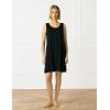 GYS Bamboo Viscose Women’s Nightgowns Sleeveless Soft Summer Tank Sleepwear with Pockets(Crew Neck-black)