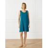 GYS Bamboo Viscose Women’s Nightgowns Sleeveless Soft Summer Tank Sleepwear with Pockets(Crew Neck-teal Blue)