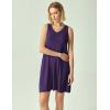 GYS Bamboo Viscose Women’s Nightgowns Sleeveless Soft Summer Tank Sleepwear with Pockets(V Neck-deep Purple)