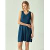 GYS Bamboo Viscose Women’s Nightgowns Sleeveless Soft Summer Tank Sleepwear with Pockets(V Neck-ink Blue)