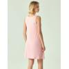 GYS Bamboo Viscose Women’s Nightgowns Sleeveless Soft Summer Tank Sleepwear with Pockets(V Neck-pink)