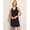 GYS Bamboo Viscose Women’s Nightgowns U-Neck Sleeveless Soft Tank Night Dress(Black)
