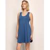 GYS Bamboo Viscose Women’s Nightgowns U-Neck Sleeveless Soft Tank Night Dress(Prussian Blue)