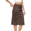 GYS Half Slip for Women Under Dress Silky Underskirt(No Slit – 28″ – Espresso)