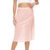 GYS Half Slip for Women Under Dress Silky Underskirt(No Slit – 28″ – Pink)