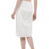 GYS Half Slip for Women Under Dress Silky Underskirt(No Slit – 28” – White)