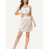 GYS Half Slips for Women Under Dress Non Cling Silky Underskirt Lace Trim Half Slip(Beige)