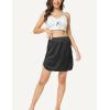 GYS Half Slips for Women Under Dress Non Cling Silky Underskirt Lace Trim Half Slip(Black)