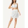 GYS Half Slips for Women Under Dress Non Cling Silky Underskirt Lace Trim Half Slip(White)