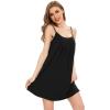 GYS Nightgowns for Women, Bamboo Viscose Soft Sleeveless Full Slips Chemise Cami Dress Sleepwear Shirts(Black)
