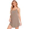 GYS Nightgowns for Women, Bamboo Viscose Soft Sleeveless Full Slips Chemise Cami Dress Sleepwear Shirts(Camel)