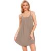 GYS Nightgowns for Women, Bamboo Viscose Soft Sleeveless Full Slips Chemise Cami Dress Sleepwear Shirts(Camel)