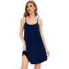 GYS Nightgowns for Women, Bamboo Viscose Soft Sleeveless Full Slips Chemise Cami Dress Sleepwear Shirts(Navy)