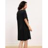 GYS Premium Women’s Nightgowns Bamboo Viscose Short Sleeve Soft and Breathable Pajama Dress(Black)