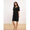 GYS Premium Women’s Nightgowns Bamboo Viscose Short Sleeve Soft and Breathable Pajama Dress(Black)
