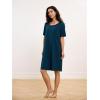GYS Premium Women’s Nightgowns Bamboo Viscose Short Sleeve Soft and Breathable Pajama Dress(Ink Blue)