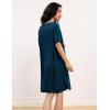 GYS Premium Women’s Nightgowns Bamboo Viscose Short Sleeve Soft and Breathable Pajama Dress(Ink Blue)