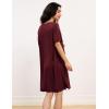 GYS Premium Women’s Nightgowns Bamboo Viscose Short Sleeve Soft and Breathable Pajama Dress(Wine Red)