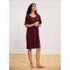 GYS Premium Women’s Nightgowns Bamboo Viscose Short Sleeve Soft and Breathable Pajama Dress(Wine Red)