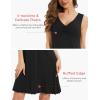 GYS Sleeveless Nightgowns for Women Soft Viscose Sleepwear Pleated Tank Sleep Shirts V Neck Pajama Dress(Black)