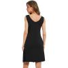 GYS Sleeveless Nightgowns for Women Soft Viscose Sleepwear Pleated Tank Sleep Shirts V Neck Pajama Dress(Black)