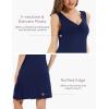 GYS Sleeveless Nightgowns for Women Soft Viscose Sleepwear Pleated Tank Sleep Shirts V Neck Pajama Dress(Navy)