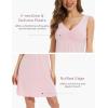 GYS Sleeveless Nightgowns for Women Soft Viscose Sleepwear Pleated Tank Sleep Shirts V Neck Pajama Dress(Pink)