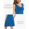 GYS Sleeveless Nightgowns for Women Soft Viscose Sleepwear Pleated Tank Sleep Shirts V Neck Pajama Dress(Prussian Blue)