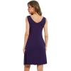 GYS Sleeveless Nightgowns for Women Soft Viscose Sleepwear Pleated Tank Sleep Shirts V Neck Pajama Dress(Purple)