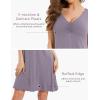 GYS Sleeveless Nightgowns for Women Soft Viscose Sleepwear Pleated Tank Sleep Shirts V Neck Pajama Dress(Violet)