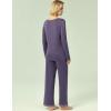 GYS Viscose from Bamboo Women’s Pajama Sets Super Soft Long Sleeve Sleepwear Comfy Winter Pjs Sets S-4X(A – Round Neck – Air Purple)