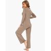 GYS Viscose from Bamboo Women’s Pajama Sets Super Soft Long Sleeve Sleepwear Comfy Winter Pjs Sets S-4X(A – Round Neck – Camel)