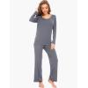 GYS Viscose from Bamboo Women’s Pajama Sets Super Soft Long Sleeve Sleepwear Comfy Winter Pjs Sets S-4X(A – Round Neck – Dark Grey)
