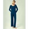 GYS Viscose from Bamboo Women’s Pajama Sets Super Soft Long Sleeve Sleepwear Comfy Winter Pjs Sets S-4X(A – Round Neck – Ink Blue)