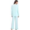 GYS Viscose from Bamboo Women’s Pajama Sets Super Soft Long Sleeve Sleepwear Comfy Winter Pjs Sets S-4X(A- Round Neck – Aqua)
