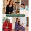 GYS Viscose from Bamboo Women’s Pajama Sets Super Soft Long Sleeve Sleepwear Comfy Winter Pjs Sets S-4X(A- Round Neck – Prussian Blue)