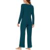 GYS Viscose from Bamboo Women’s Pajama Sets Super Soft Long Sleeve Sleepwear Comfy Winter Pjs Sets S-4X(A- Round Neck- Lyons Blue)