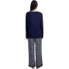 GYS Viscose from Bamboo Women’s Pajama Sets Super Soft Long Sleeve Sleepwear Comfy Winter Pjs Sets S-4X(A- Round Neck- Navy/Waves)