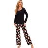 GYS Viscose from Bamboo Women’s Pajama Sets Super Soft Long Sleeve Sleepwear Comfy Winter Pjs Sets S-4X(A- Round Neck- Santa Claus Black)