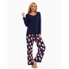 GYS Viscose from Bamboo Women’s Pajama Sets Super Soft Long Sleeve Sleepwear Comfy Winter Pjs Sets S-4X(A- Round Neck- Santa Claus Navy)