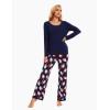 GYS Viscose from Bamboo Women’s Pajama Sets Super Soft Long Sleeve Sleepwear Comfy Winter Pjs Sets S-4X(A- Round Neck- Santa Claus Navy)