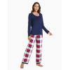GYS Viscose from Bamboo Women’s Pajama Sets Super Soft Long Sleeve Sleepwear Comfy Winter Pjs Sets S-4X(A- Round Neck- White Red Plaid)